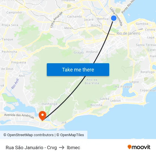 Rua São Januário - Crvg to Ibmec map