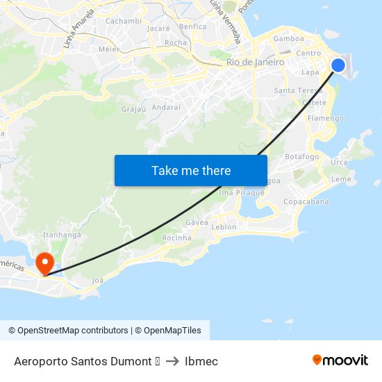 Aeroporto Santos Dumont ✈ to Ibmec map