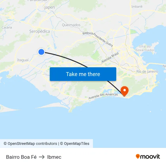 Bairro Boa Fé to Ibmec map