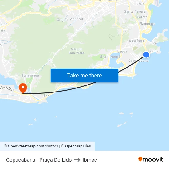 Copacabana - Praça Do Lido to Ibmec map
