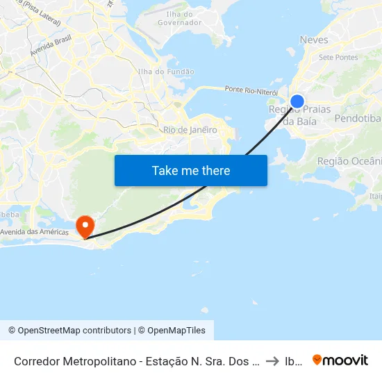 Corredor Metropolitano - Estação N. Sra. Dos Mercês (Sentido Ponte) to Ibmec map