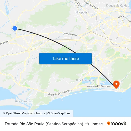 Estrada Rio-São Paulo (Sentido Seropédica) to Ibmec map