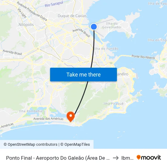 Ponto Final - Aeroporto Do Galeão (Área De Apoio) to Ibmec map