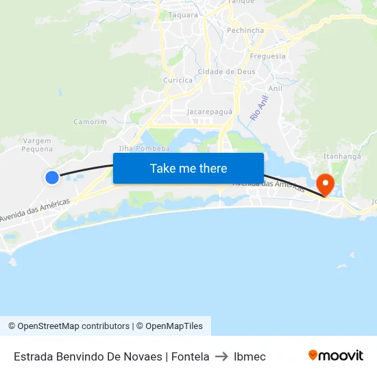 Estrada Benvindo De Novaes | Fontela to Ibmec map