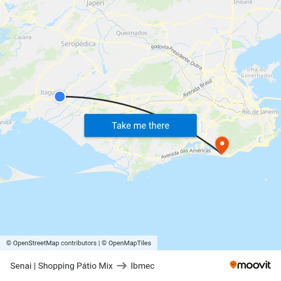 Senai | Shopping Pátio Mix to Ibmec map