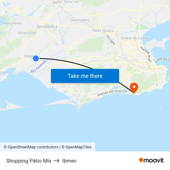 Shopping Pátio Mix to Ibmec map