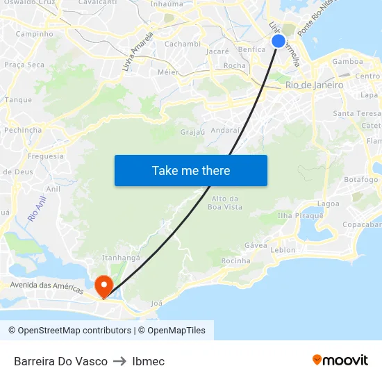 Barreira Do Vasco to Ibmec map
