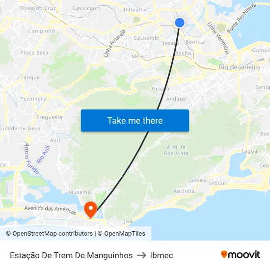 Estação De Trem De Manguinhos to Ibmec map