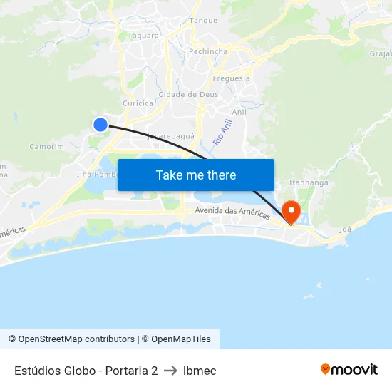 Estúdios Globo - Portaria 2 to Ibmec map