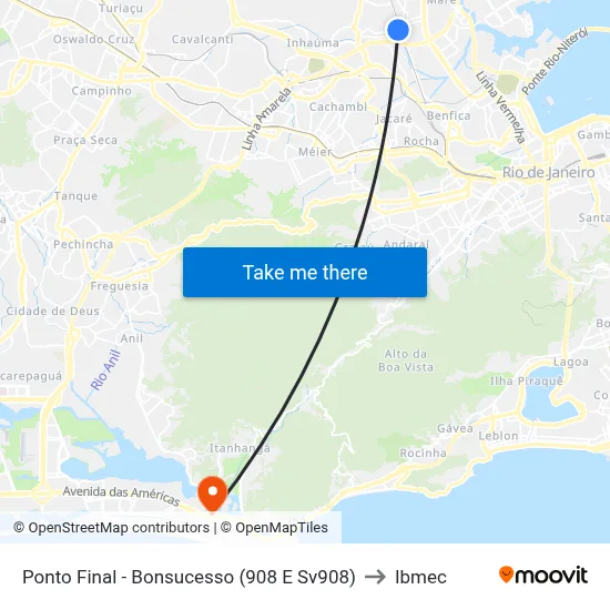 Ponto Final - Bonsucesso (908 E Sv908) to Ibmec map