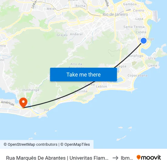 Rua Marquês De Abrantes | Univeritas Flamengo to Ibmec map