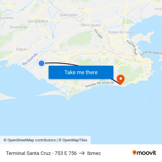 Terminal Santa Cruz - 753 E 756 to Ibmec map