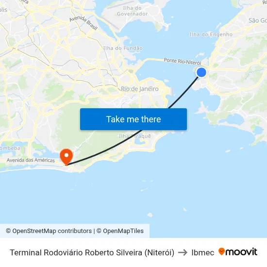 Terminal Rodoviário Roberto Silveira (Niterói) to Ibmec map