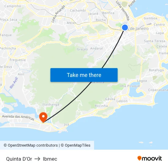 Quinta D'Or to Ibmec map