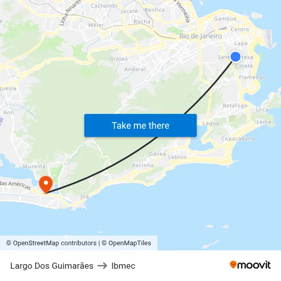 Largo Dos Guimarães to Ibmec map