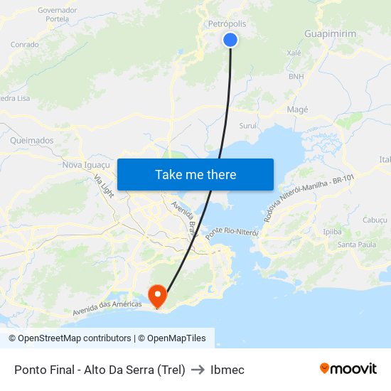 Ponto Final - Alto Da Serra (Trel) to Ibmec map