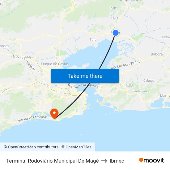 Terminal Rodoviário Municipal De Magé to Ibmec map