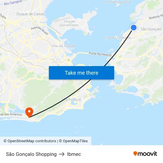 São Gonçalo Shopping to Ibmec map