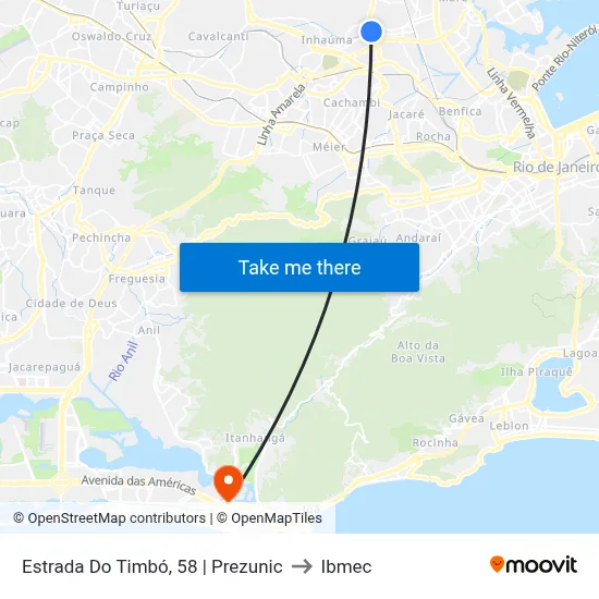 Estrada Do Timbó, 58 | Prezunic to Ibmec map