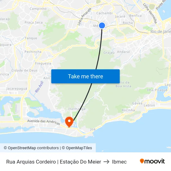 Rua Arquias Cordeiro | Estação Do Meier to Ibmec map