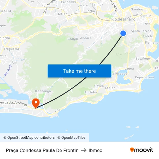 Praça Condessa Paula De Frontin to Ibmec map