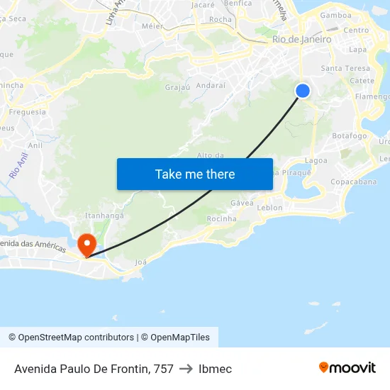 Avenida Paulo De Frontin, 757 to Ibmec map