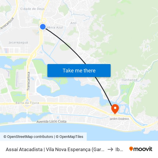 Assaí Atacadista | Vila Nova Esperança (Gardênia Azul) to Ibmec map