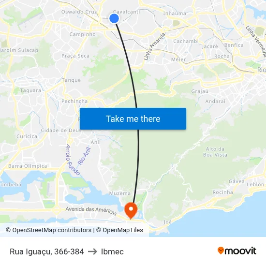 Rua Iguaçu, 366-384 to Ibmec map