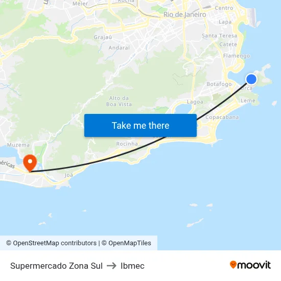 Supermercado Zona Sul to Ibmec map