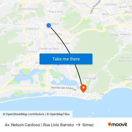 Av. Nelson Cardoso | Rua Lívio Barreto to Ibmec map