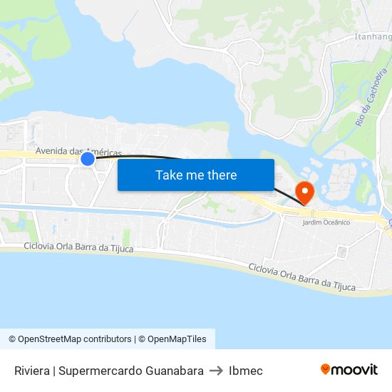 Riviera | Supermercardo Guanabara to Ibmec map