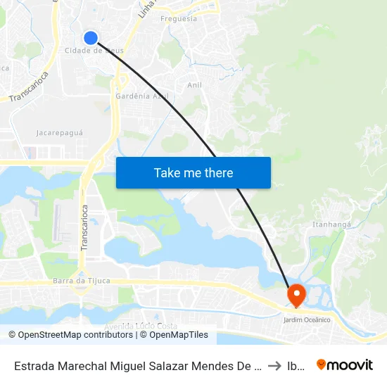 Estrada Marechal Miguel Salazar Mendes De Moraes, 1313-1343 to Ibmec map