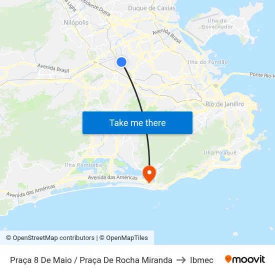 Praça 8 De Maio / Praça De Rocha Miranda to Ibmec map