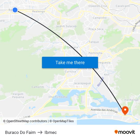 Buraco Do Faim to Ibmec map