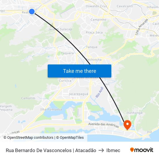 Rua Bernardo De Vasconcelos | Atacadão to Ibmec map