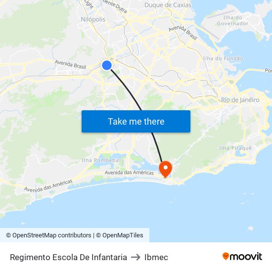 Regimento Escola De Infantaria to Ibmec map