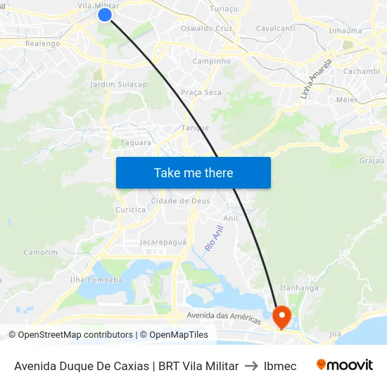 Avenida Duque De Caxias | BRT Vila Militar to Ibmec map