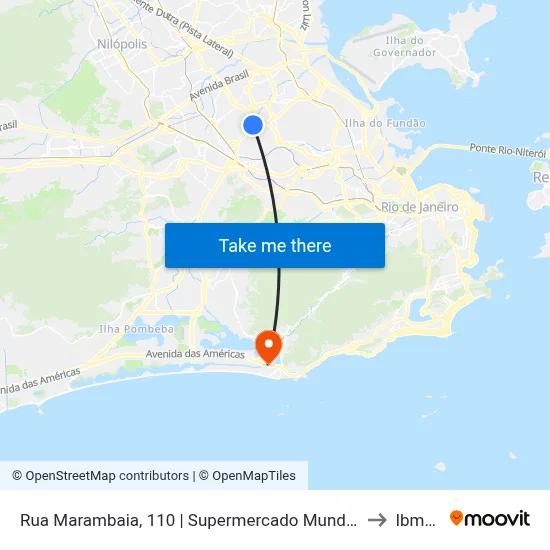 Rua Marambaia, 110 | Supermercado Mundial to Ibmec map