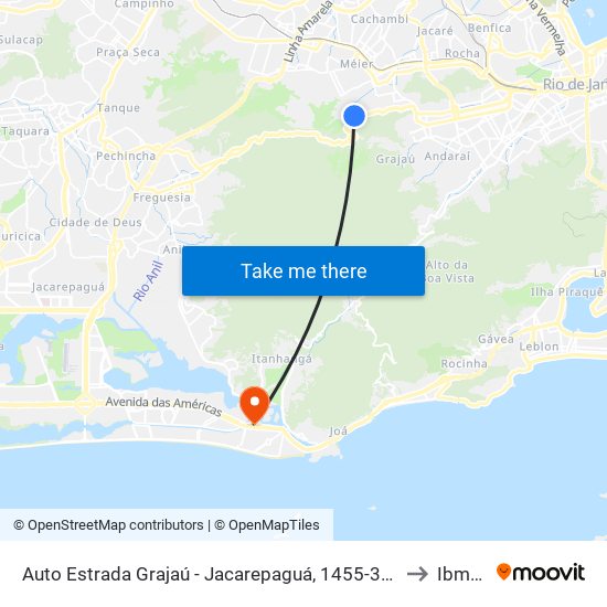 Auto Estrada Grajaú - Jacarepaguá, 1455-3059 to Ibmec map