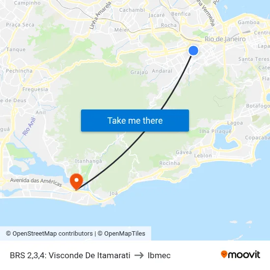 BRS 2,3,4: Visconde De Itamarati to Ibmec map
