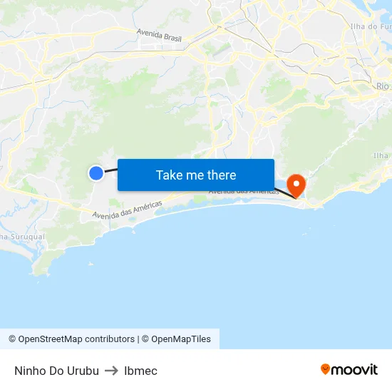 Ninho Do Urubu to Ibmec map