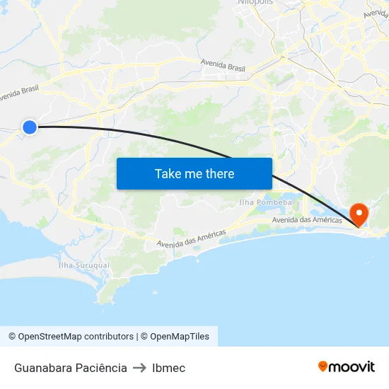 Guanabara Paciência to Ibmec map
