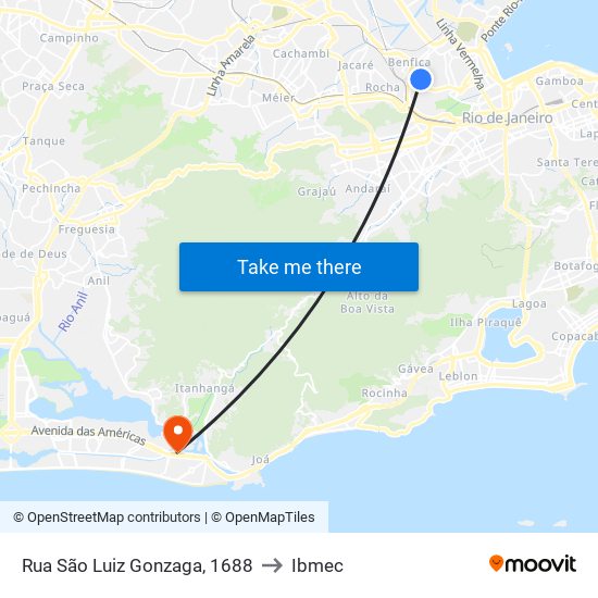 Rua São Luiz Gonzaga, 1688 to Ibmec map