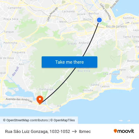 Rua São Luiz Gonzaga, 1032-1052 to Ibmec map