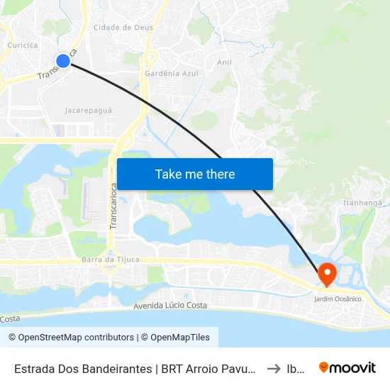 Estrada Dos Bandeirantes | BRT Arroio Pavuna | Atacadão to Ibmec map