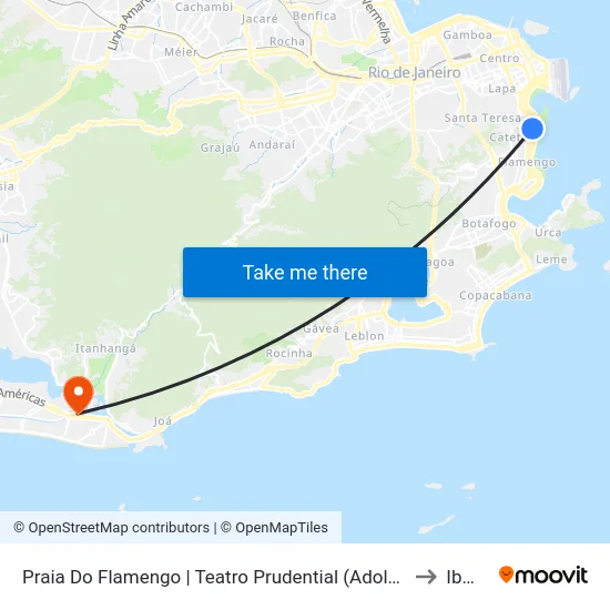Praia Do Flamengo | Teatro Prudential (Adolpho Bloch) to Ibmec map
