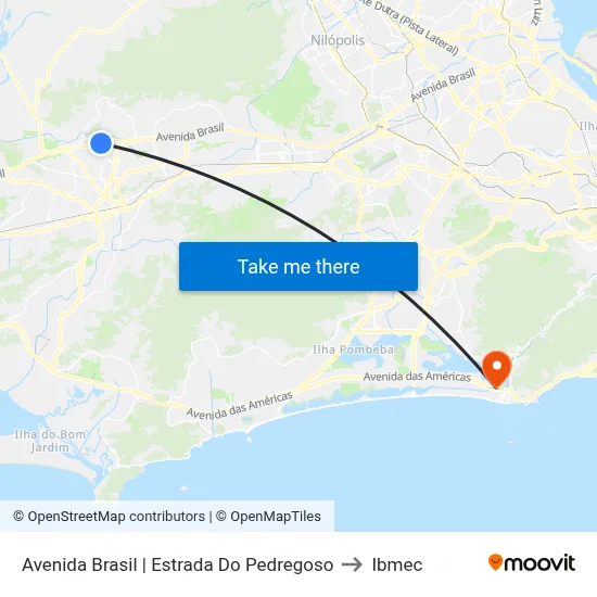 Avenida Brasil | Estrada Do Pedregoso to Ibmec map