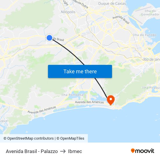 Avenida Brasil - Palazzo to Ibmec map