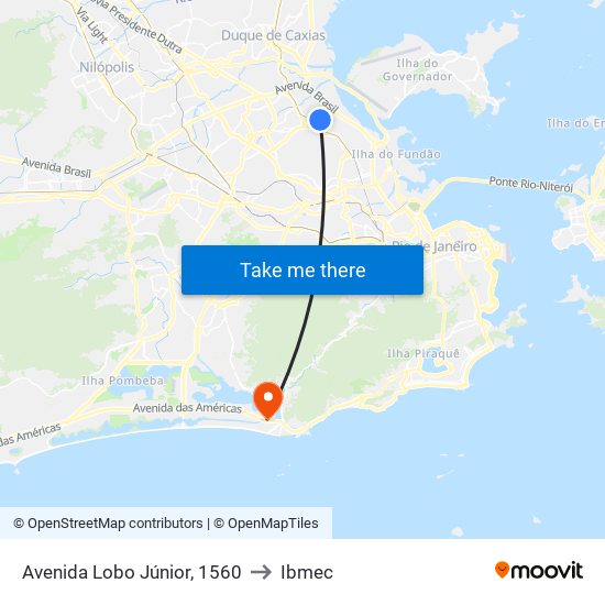 Avenida Lobo Júnior, 1560 to Ibmec map