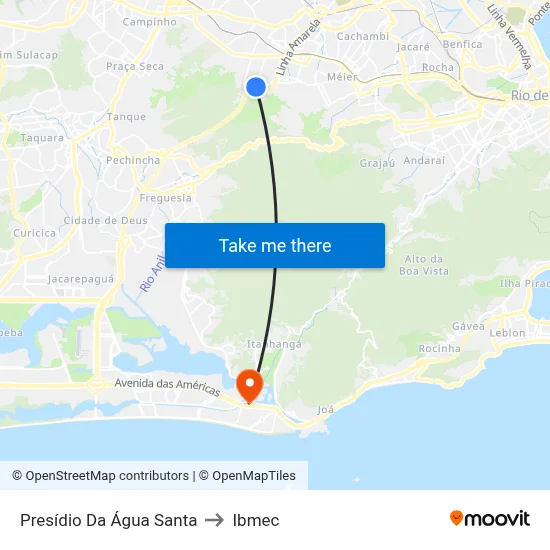 Presídio Da Água Santa to Ibmec map